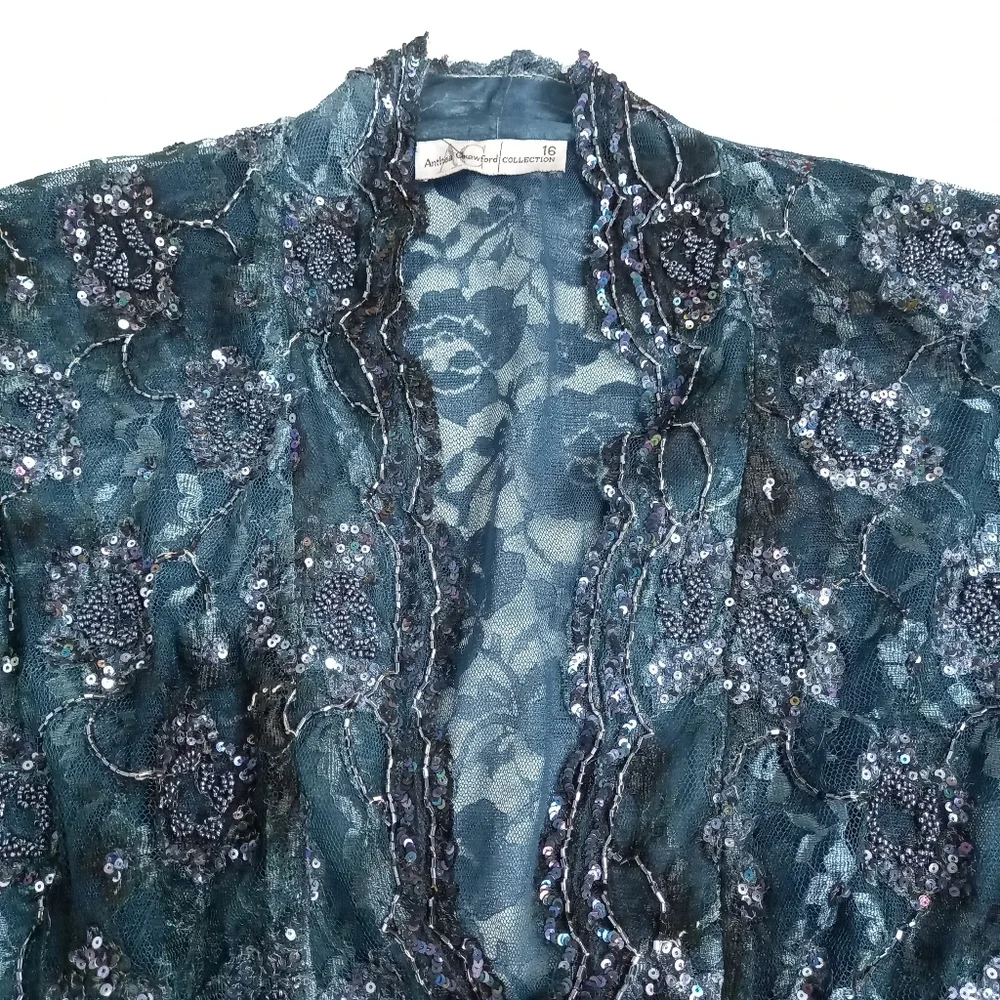 Anyhea Crawford vintage lace shirt jacket 16 - Picture 3 of 11